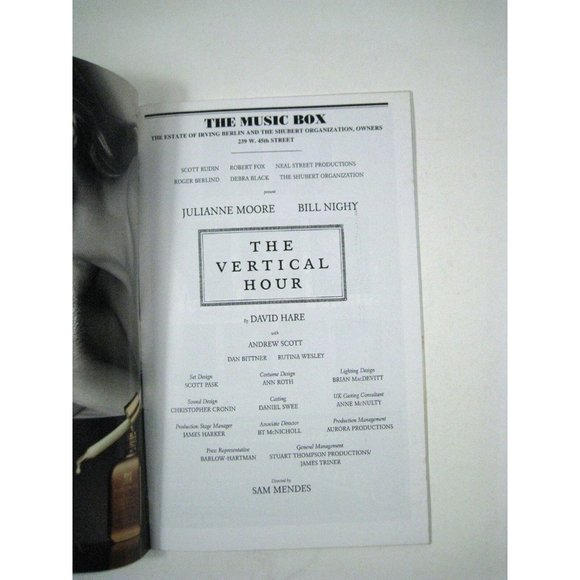 The Vertical Hour Playbill 2007 The Music Box Ticket Julianne Moore Bill Nighy - Picture 7 of 11